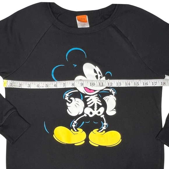 Disney Glowing Mickey Mouse Skeleton Glow in the Dark Black Junior Large L Youth - Picture 14 of 17